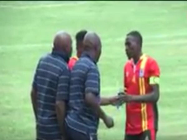 Basena With The Uganda Cranes Players Basena To Continue As Uganda Cranes Boss